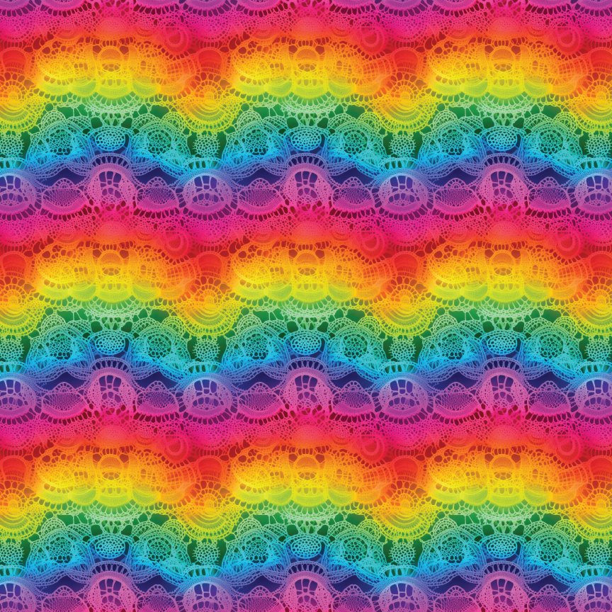 Dark Rainbow Lace Pattern Acrylic Sheets - CMB Pattern Acrylic